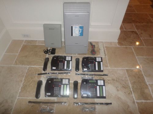 Nortel norstar mics office phone system (4) t7316 phones caller id + voicemail for sale