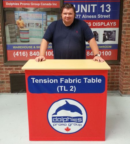 Trade Show COUNTER Banner Stand Promo Table Banner Stand Display + FREE GRAPHICS