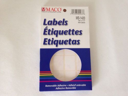 MACO MS-1420  Self Adhesive Labels~Price Stickers 7/8&#034; x 1 1/4&#034; with 500/box