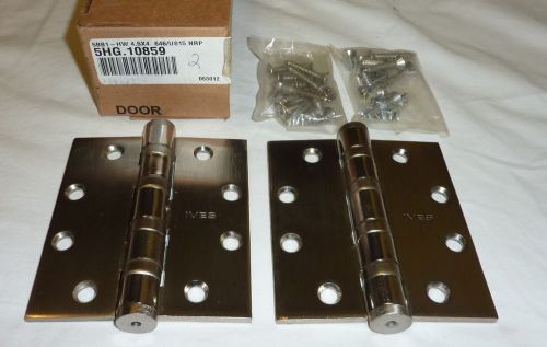 2 ives 5bb1hw 4.5&#034; x 4 us15 nrp ball bearing mortise butt hinges satin nickel for sale