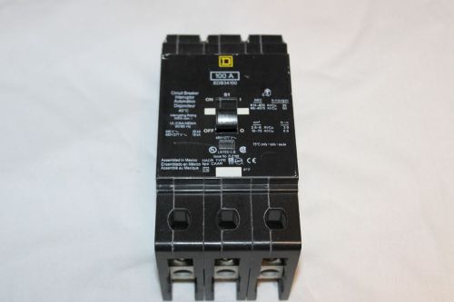 1 new square d edb34100 100 amp 3 pole circuit breaker for sale