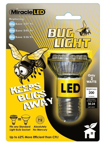 Miracle LED 605023 Bug Lite Bulb, Yellow Brand New!