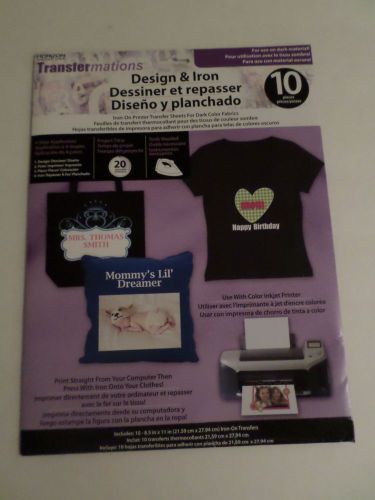 Transfermations DARK Design and Iron on Transfer Sheets 10 8.5 x 11 BRAND NEW