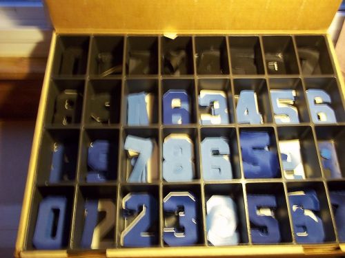 3 Inch Wide Cut  Sew On Tackle Twill Numbers  Black,Royal and Light Blue  #a7