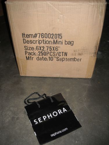 Wholesale Lot 25 Sephora retail black gift bags mini size 6X6