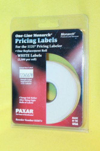 NIP Monarch One Line Pricing Labels White 2500/Roll for 1131