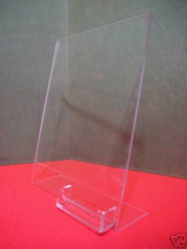 8.5 x 11 acrylic sign holder with business card holder
