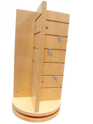 Ecogecko high density board pinwheel slatwall wooden countertop spinner display for sale
