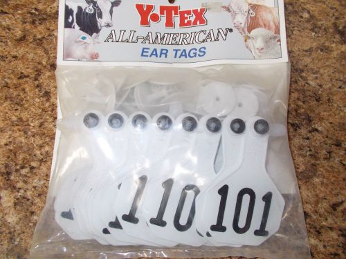 Y-Tex All-American Medium Numbered Ear Tags #101-125 - MULTIPLE COLORS!!