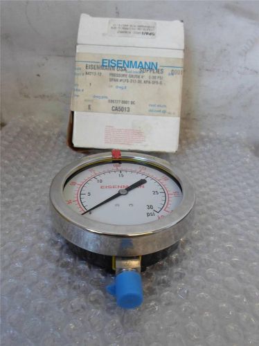 Eisemann Pressure 4&#034; Pressure Gauge 0-30Psi LFS-312-30 PSI