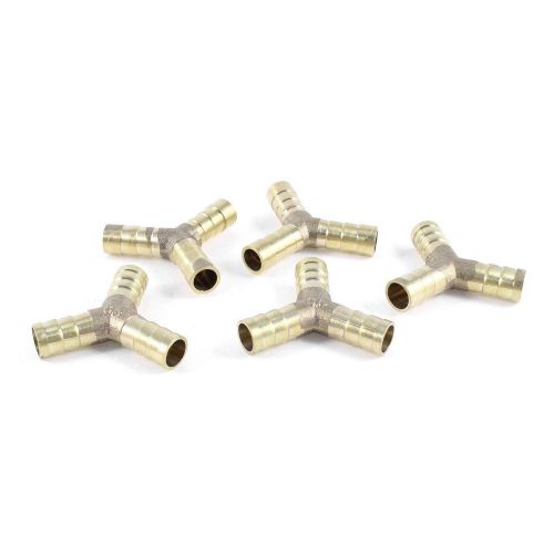 NEW 5 Pcs Brass Y-Shape 3 Ways Hose Barb Fitting Adapter Coupler for 10mm Tubing
