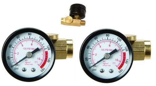 2 pc inline air pressure regulator with gauge solid brass construction 160 psi for sale