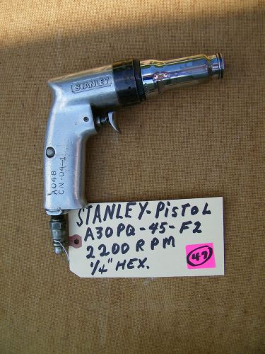 STANLEY -PNEUMATIC NUTRUNNER WRENCH -A30PQ-45-F2  2200 RPM. 1/4&#034; HEX, USED