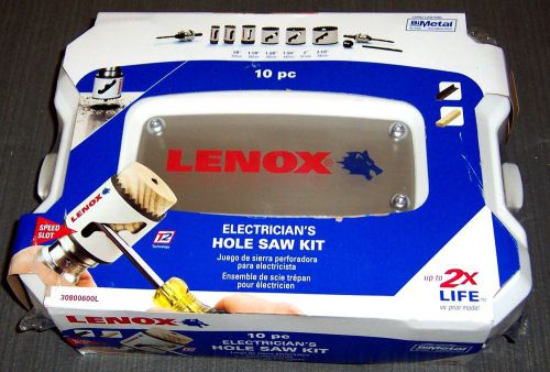 LENOX 30800-600L 10 Piece Electricians Bi-Metal Hole Saw Set with Speed Slot