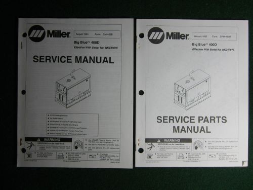 Miller Big Blue 400D Welding Generator Service Manual Parts Electrical HK247676