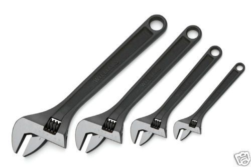 Williams 4-Pc Heavy Duty Adjustable Wrench Set, Black Industrial Finish, #13642A