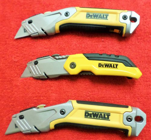 Set Of 3 Dewalt Retractable Utility Knives (2) DWHT10046 (1) DW10035