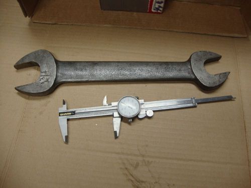 WRENCH  DOUBLE OPEN END  MARKED 1 5/8 AND 1 1/4