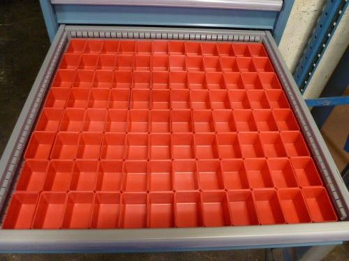 96    2&#034; x 3&#034; x2&#034; Red Plastic Boxes fit Lista Vidmar Toolbox Organizers Dividers