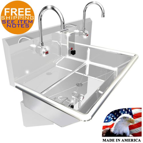 Wash up hand sink 2 users multi station 36&#034; elec faucet for sale