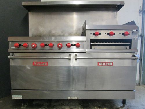 Range 6 burner with 24&#034; griddle  2 ovens vulcan nat. gas for sale
