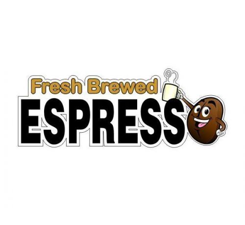 Fresh brewed espresso cartoon coffee bean 10.5&#039;&#039;x28&#039;&#039; decal for coffee shop for sale