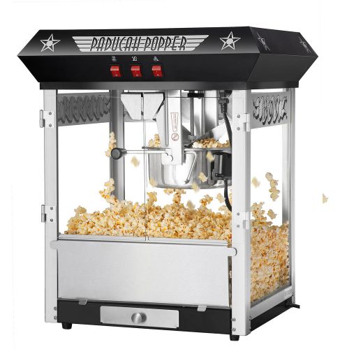 Great Northern Paducah Black Antique Style Popcorn Popper Machine, 8 oz
