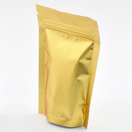 100pcs coffee environmenta foil Gold Stand up Pouch Zip Lock Bag 10x15cm#C209