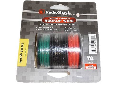New Radioshack 45-FT. UL-RECOGNIZED HOOKUP WIRE (18AWG) type AWM 278-1226