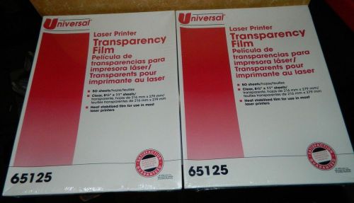 Universal laser printer transparency film 65125 2 packs 100 sheets