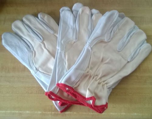 Leather Palmed Work Gloves, 3 pack, Goatskin Leather XL