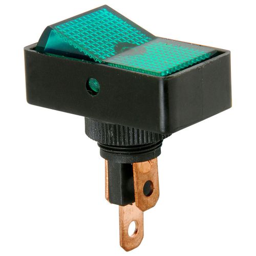 Spst automotive rocker switch w/green illumination 12v 060-756 for sale