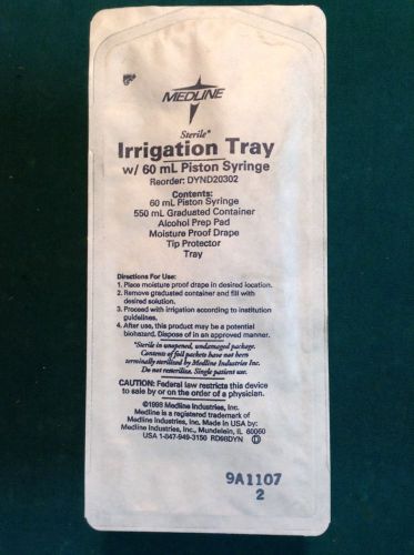 Medline Sterile Irrigation Tray W/ 60Ml Piston Syringe Ref#Dynd20302 Lot Of 15