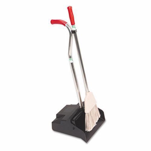 Unger dustpan with broom, 12 wide, metal w/vinyl coated handle, black (ungedpbr) for sale