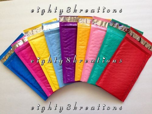 MIXED LOT of Color 4x7 Bubble Poly Mailers Padded Shipping Postal Envelope Bags