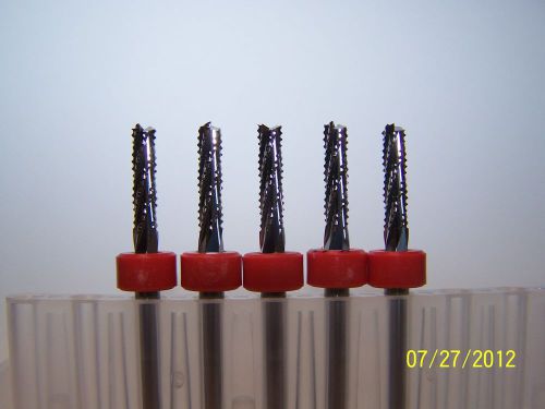 5)  1/8&#034; (.1250&#034;)  CHIPBREAKER CARBIDE ROUTER BURRS, FT Kyocera Tycom