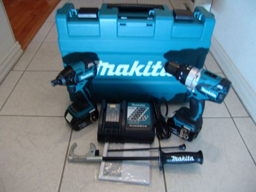 NEW Makita 18v 4.0Ah Lithium Brushless Hammer Drill/Imact Combo Kit MD# XT257M