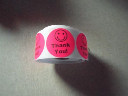 100 PINK THANK YOU STICKERS