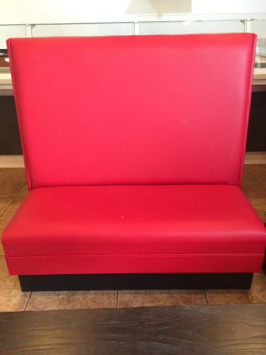 New Standard Double Restaurant Booth With Back Covered : Red