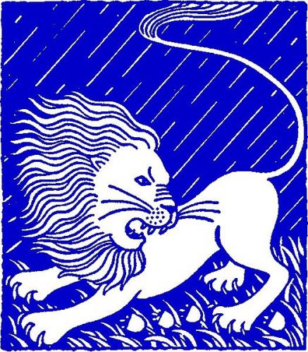 30 Custom Vintage Blue Lion Art Personalized Address Labels
