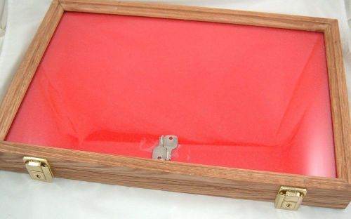 12&#034; X 18&#034;Oak display case Collectors display box collection showcase table model
