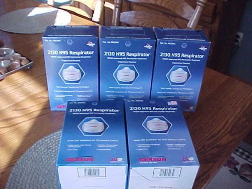 Gerson 2130 N95 Safety Respirator Masks 5 boxes  of 20 NEW (CDC approved)
