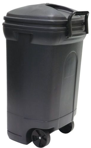34Gallon Wheeled Black Outdoor Trash Can Hook&amp;Lock Heavy Duty Large Garbage Bin