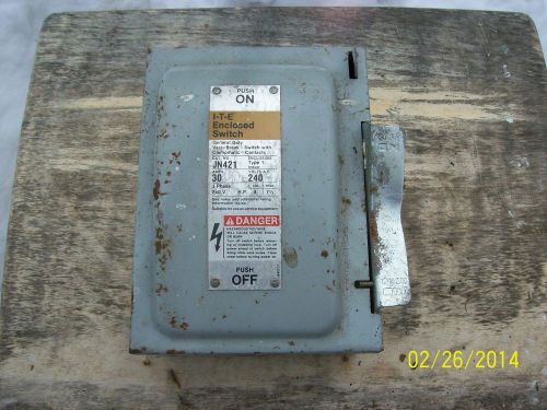 SIEMANS ITE JN421 TYPE 1 ENCLOSED SWITCH 30 AMP 240 VOLT 3 PHASE
