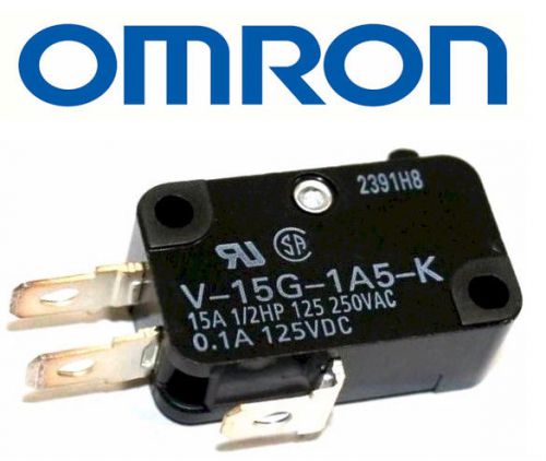 Box of 100, NEW, OMRON MICRO SWITCH, PIN PLUNGER, SPDT 15A 250V, V-15G-1A5-K