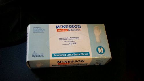 McKesson Medium Latex Powdered Exam Gloves 14-516 Box of 100
