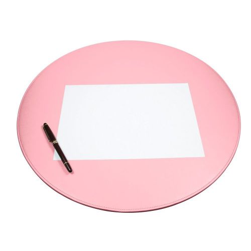 Round Desk Mat (Diameter 19.7&#039;&#039;) - Pink - Smooth Leather