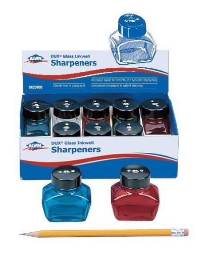 Alvin and Co. Glass Inkwell Assortment Sharpener Display