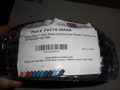 ATP Vinyl-Flex PVC  Plastic Tubing  Clear  1/4&#034; ID x 3/8&#034; OD  100 feet