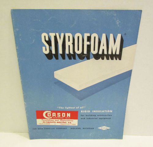 STYROFOAM DOW CHEMICAL CO. VINTAGE ADVERTISING BROCHURE CATALOG BOOKLET 1950&#039;s